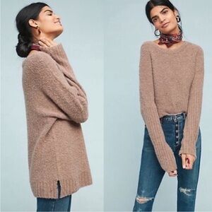 Sleeping on Snow by Anthropologie Tan Lavinia Nubby Fleece Alpaca Blend Sweater